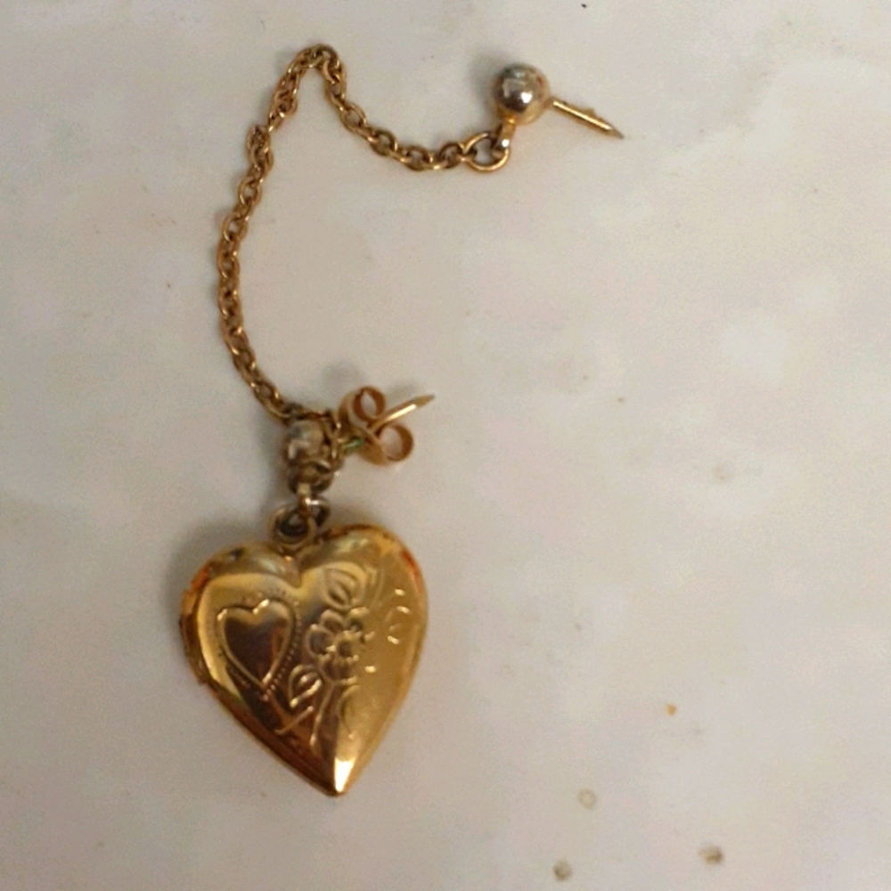 1 single Gold "COLORED" Locket earring